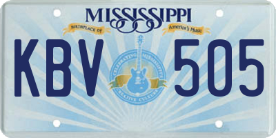 MS license plate KBV505