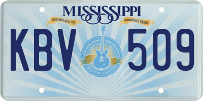 MS license plate KBV509