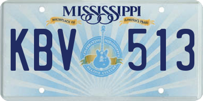 MS license plate KBV513