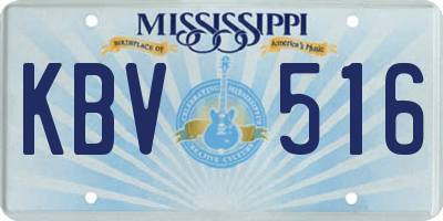 MS license plate KBV516