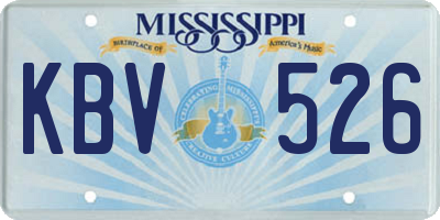 MS license plate KBV526