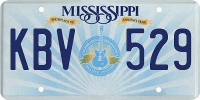 MS license plate KBV529