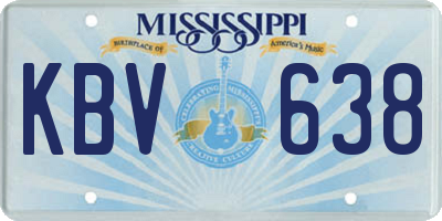 MS license plate KBV638