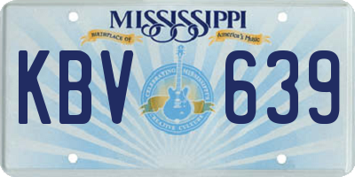 MS license plate KBV639