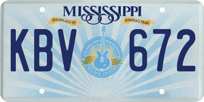 MS license plate KBV672