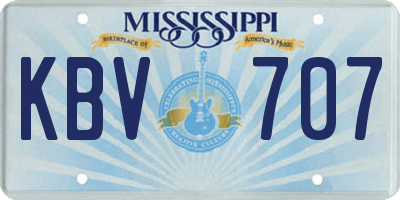 MS license plate KBV707
