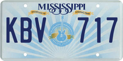 MS license plate KBV717
