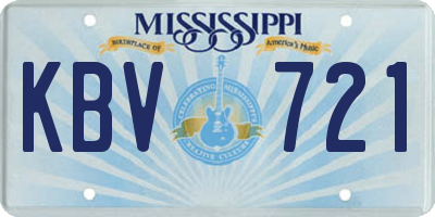 MS license plate KBV721