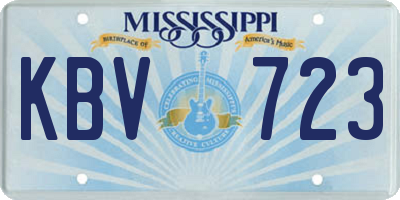 MS license plate KBV723