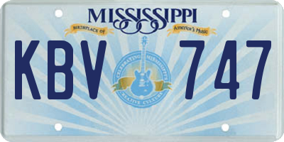MS license plate KBV747