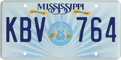 MS license plate KBV764