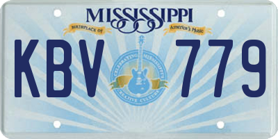 MS license plate KBV779