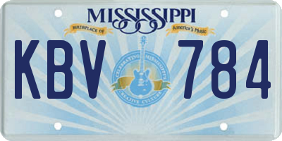 MS license plate KBV784