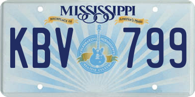 MS license plate KBV799