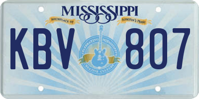 MS license plate KBV807