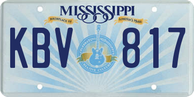 MS license plate KBV817