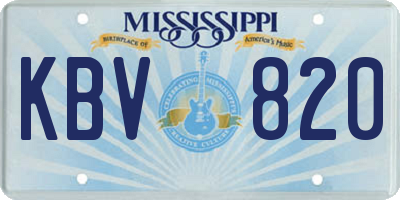 MS license plate KBV820