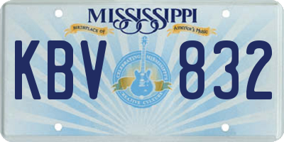 MS license plate KBV832
