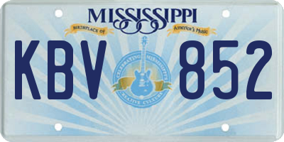 MS license plate KBV852