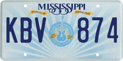 MS license plate KBV874