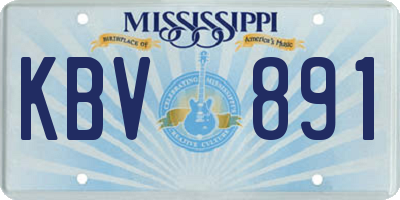 MS license plate KBV891
