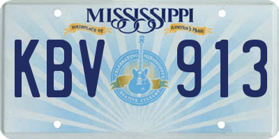 MS license plate KBV913
