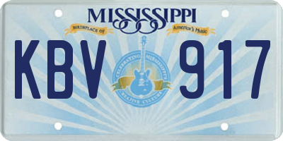 MS license plate KBV917