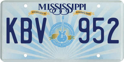 MS license plate KBV952