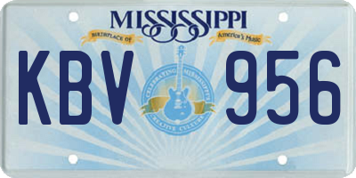 MS license plate KBV956