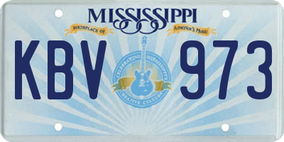MS license plate KBV973