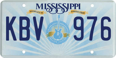 MS license plate KBV976
