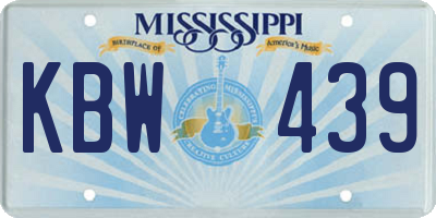 MS license plate KBW439
