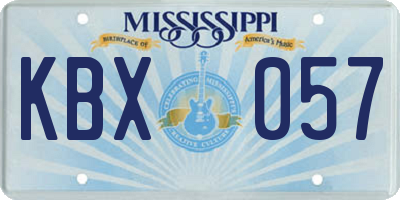 MS license plate KBX057