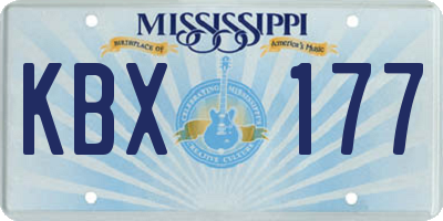 MS license plate KBX177