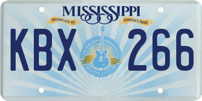 MS license plate KBX266