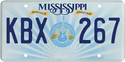 MS license plate KBX267