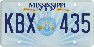 MS license plate KBX435