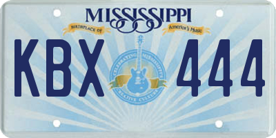 MS license plate KBX444