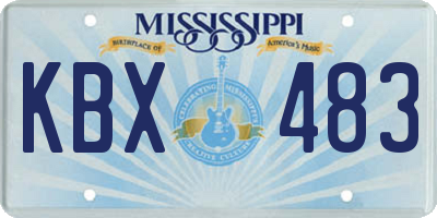 MS license plate KBX483
