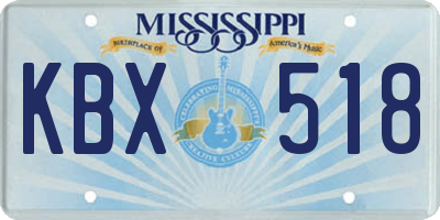 MS license plate KBX518