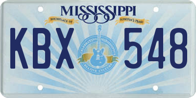 MS license plate KBX548
