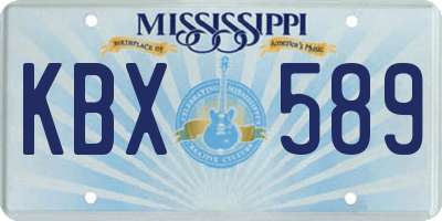 MS license plate KBX589