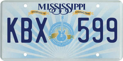 MS license plate KBX599