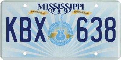 MS license plate KBX638