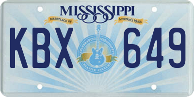 MS license plate KBX649