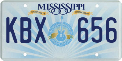 MS license plate KBX656