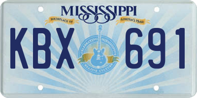 MS license plate KBX691