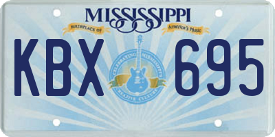 MS license plate KBX695