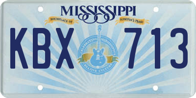 MS license plate KBX713