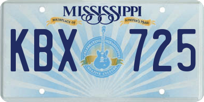 MS license plate KBX725